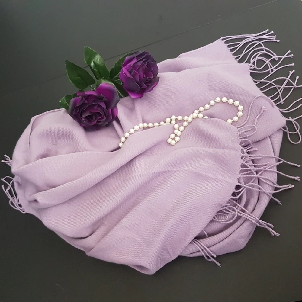 Shoulder Wrap, Large Scarf, Light Purple Mauve Blanket Scarf, Made in Italy